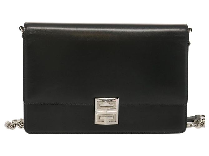 GIVENCHY Bolso de hombro con cadena Cuero Negro Auth am5976 - vista 2