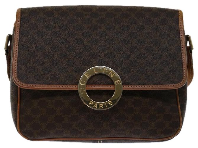 Céline CELINE Borsa a tracolla in tela macadam PVC marrone Auth 68999 - vista 2