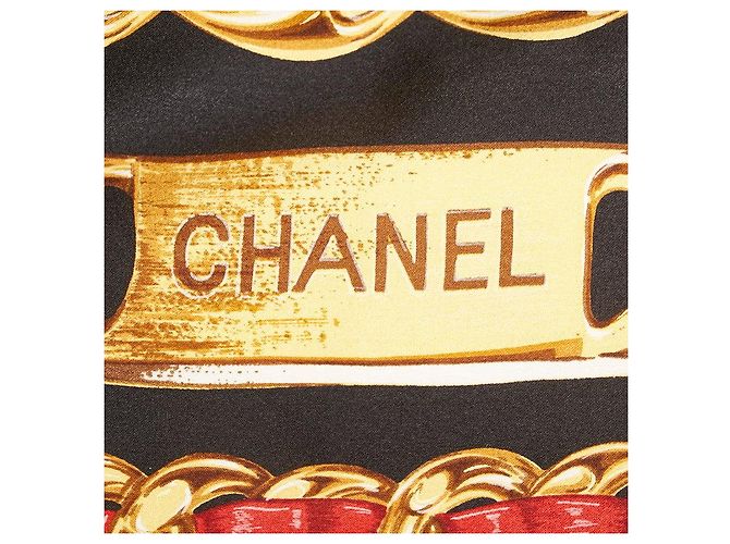 Chanel 31 Bufanda de seda Rue Cambon París Negro - vista 4