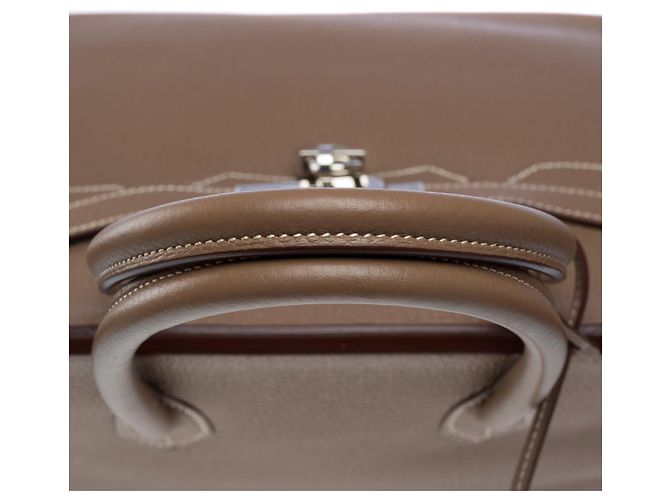 Hermès Sac HERMES Birkin 35 en Cuir Étoupe - 101789 Taupe - vue 10