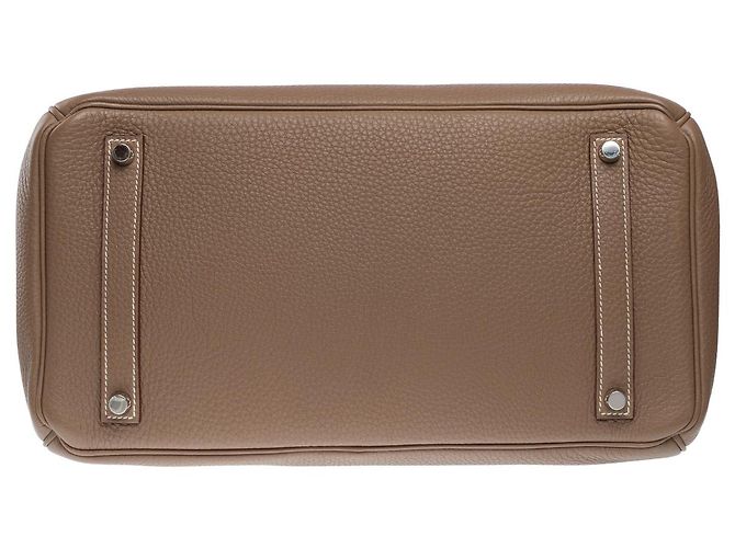 Hermès Sac HERMES Birkin 35 en Cuir Étoupe - 101789 Taupe - vue 11