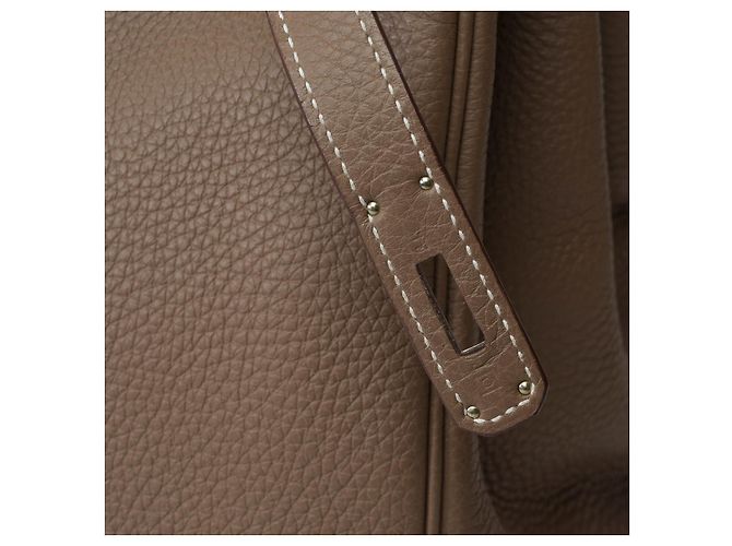 Hermès Sac HERMES Birkin 35 en Cuir Étoupe - 101789 Taupe - vue 8