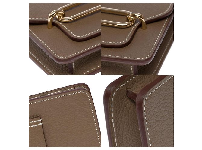 Hermès Accessorio HERMES Roulis Slim in Pelle Etoupe - 101795 Taupe - vista 12
