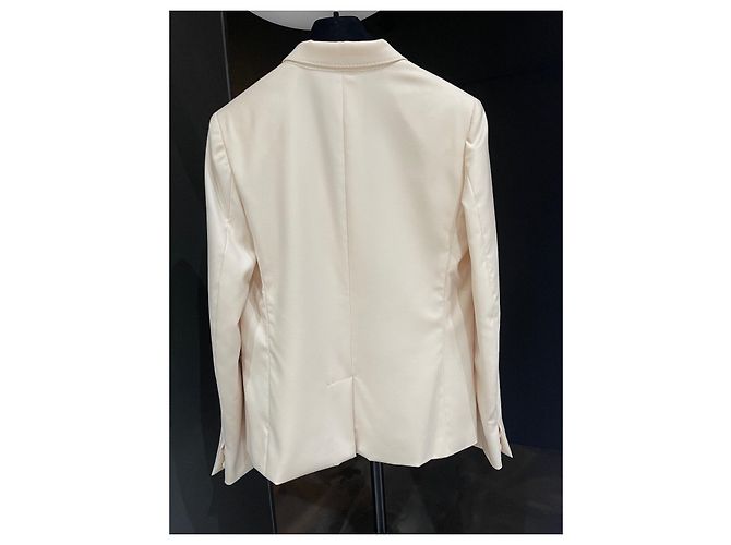Hermès Laufstegjacke Weiß Beige Roh - Ansicht 3