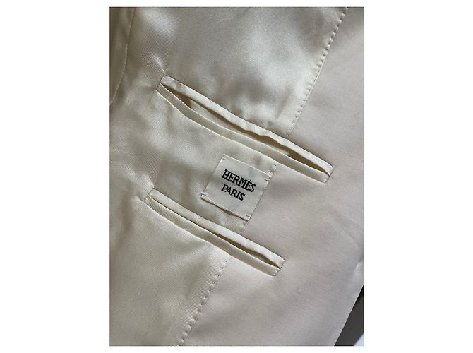 Hermès Laufstegjacke Weiß Beige Roh - Ansicht 4