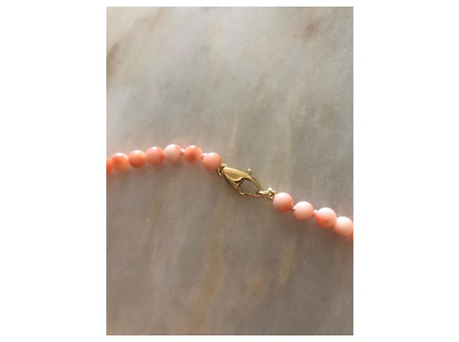 Autre Marque Halskette aus Gold und rosa Koralle - Ansicht 10