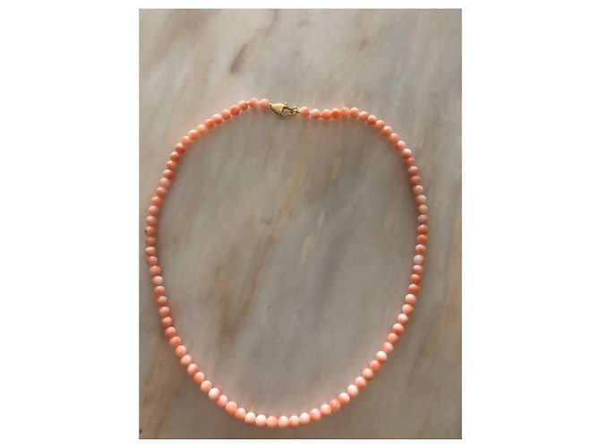 Autre Marque Halskette aus Gold und rosa Koralle - Ansicht 4
