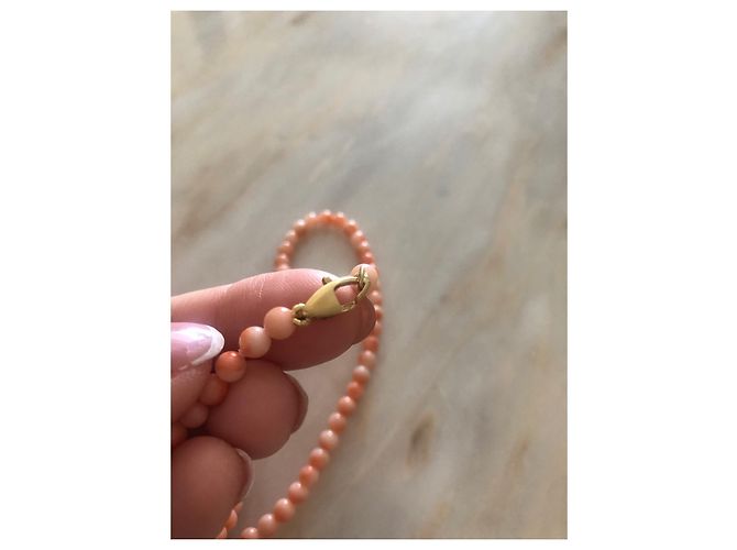 Autre Marque Halskette aus Gold und rosa Koralle - Ansicht 5