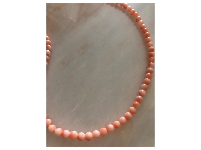 Autre Marque Halskette aus Gold und rosa Koralle - Ansicht 6