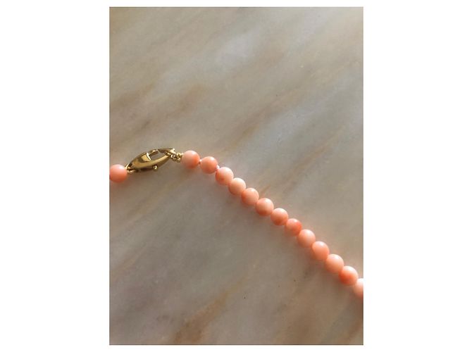 Autre Marque Halskette aus Gold und rosa Koralle - Ansicht 7
