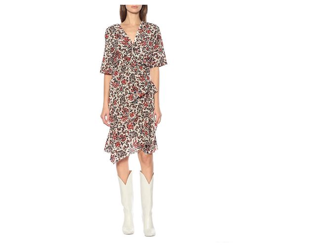 Isabel Marant Arodie Blumenmusterkleid Rot - Ansicht 2