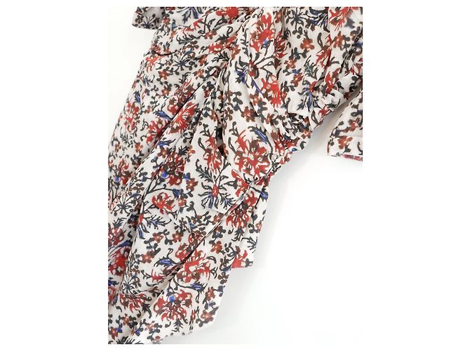 Isabel Marant Arodie Blumenmusterkleid Rot - Ansicht 4