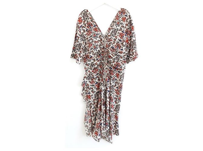 Isabel Marant Arodie Blumenmusterkleid Rot - Ansicht 6
