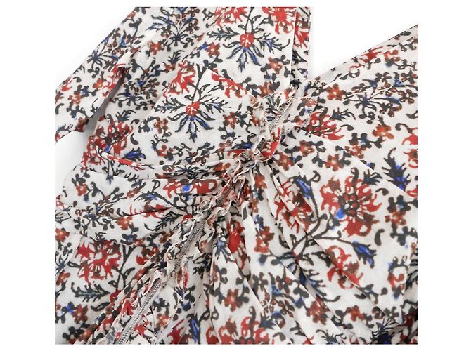 Isabel Marant Arodie Blumenmusterkleid Rot - Ansicht 7