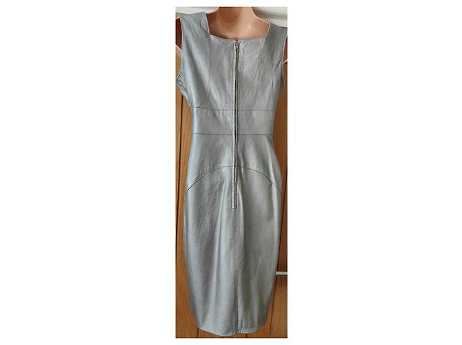 Chanel Lederkleid Silber 1999 Runway - Ansicht 10