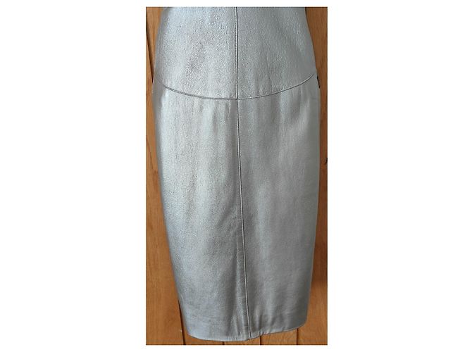 Chanel Lederkleid Silber 1999 Runway - Ansicht 2