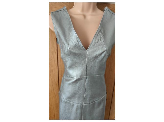 Chanel Lederkleid Silber 1999 Runway - Ansicht 4