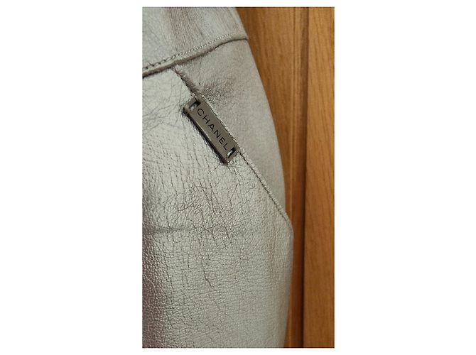 Chanel Lederkleid Silber 1999 Runway - Ansicht 5