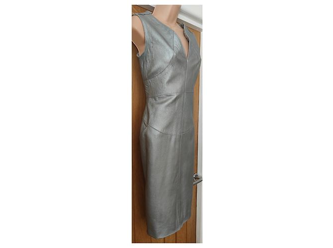 Chanel Lederkleid Silber 1999 Runway - Ansicht 6