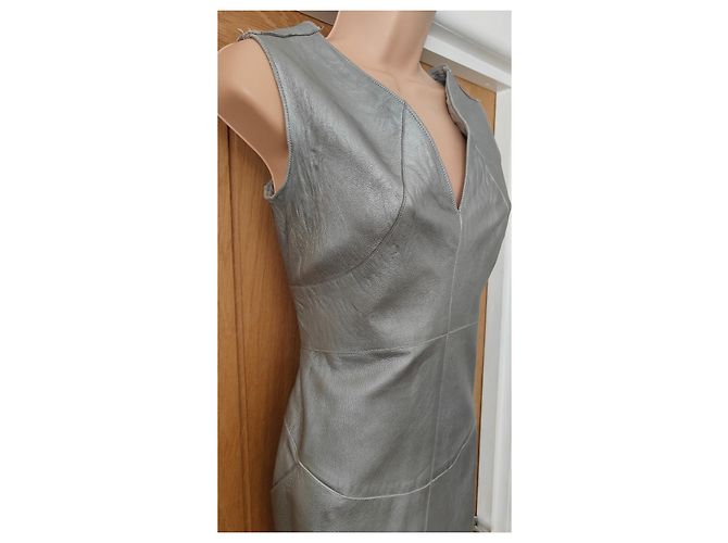 Chanel Lederkleid Silber 1999 Runway - Ansicht 7