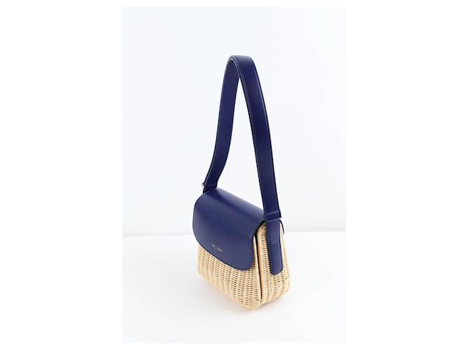 Borsa a tracolla Armani in vimini blu - vista 3