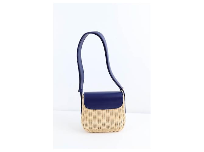 Borsa a tracolla Armani in vimini blu - vista 4