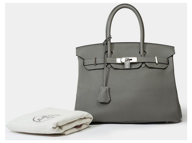 Hermès Sac HERMES Birkin 30 en Cuir Gris - 101813 - vue 2