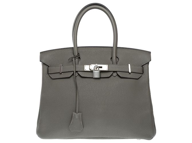 Hermès Sac HERMES Birkin 30 en Cuir Gris - 101813 - vue 3