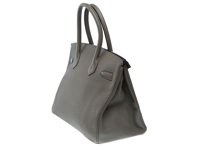 Hermès Sac HERMES Birkin 30 en Cuir Gris - 101813 - vue 6