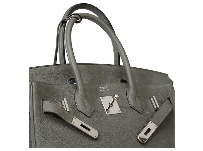 Hermès Sac HERMES Birkin 30 en Cuir Gris - 101813 - vue 7