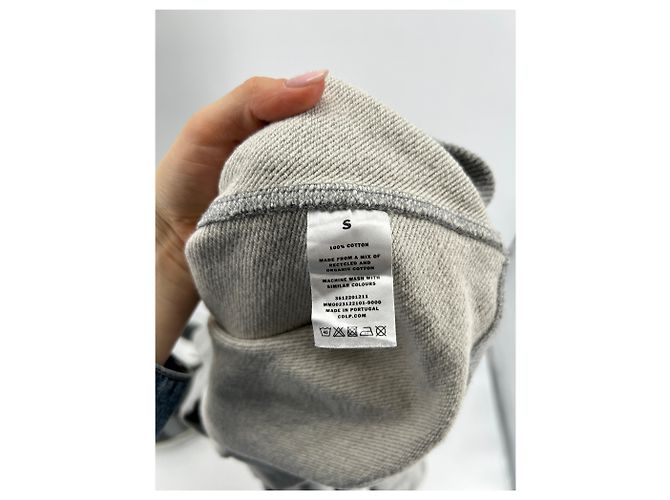 Autre Marque Nicht Signiert / Unsignierte Strickwaren & Sweatshirts T.International S Baumwolle Grau - Ansicht 3