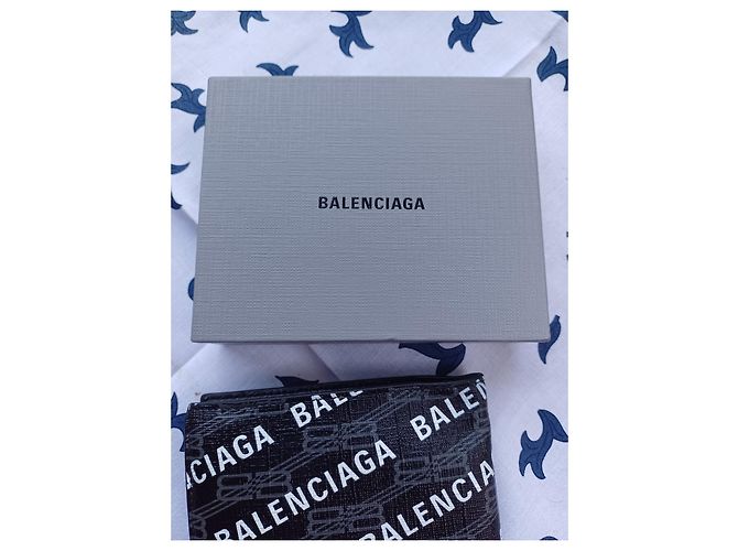 Balenciaga Monogramm Canvas Geldbörse Schwarz Weiß - Ansicht 16