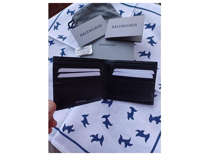 Balenciaga Monogramm Canvas Geldbörse Schwarz Weiß - Ansicht 19