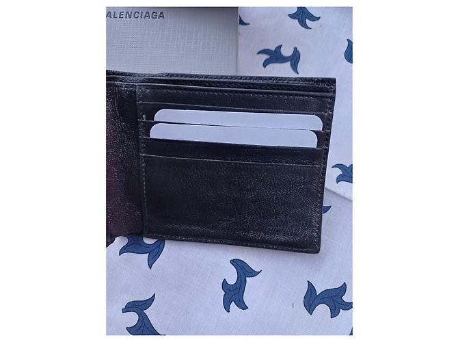 Balenciaga Monogramm Canvas Geldbörse Schwarz Weiß - Ansicht 20