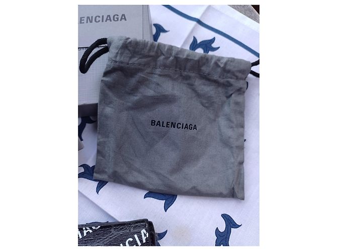 Balenciaga Monogramm Canvas Geldbörse Schwarz Weiß - Ansicht 4