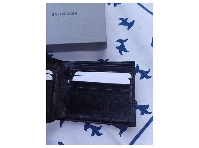 Balenciaga Monogramm Canvas Geldbörse Schwarz Weiß - Ansicht 8