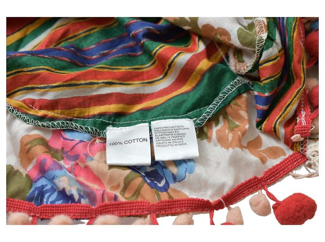 Autre Marque Antica Sartoria Tunica con Ricami Floreali e Pom Pom - vista 5