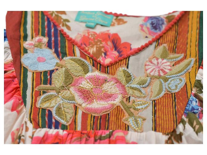 Autre Marque Antica Sartoria Tunica con Ricami Floreali e Pom Pom - vista 6