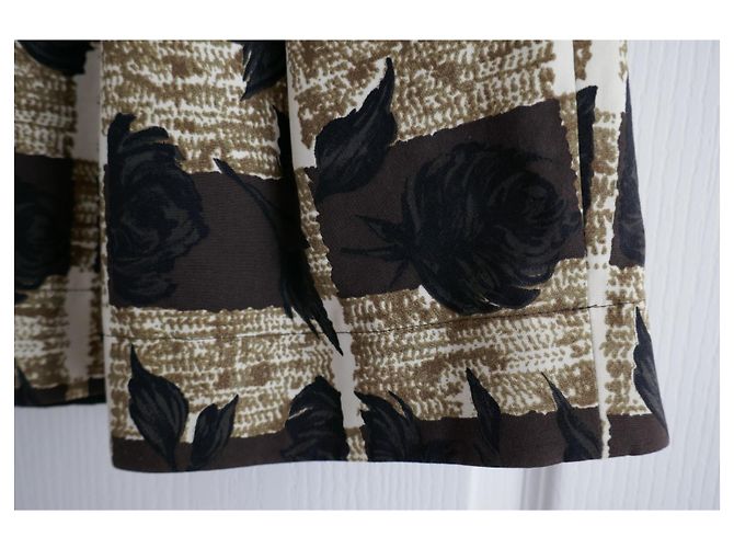 Falda plisada Kenzo de algodón negra Negro Crudo Bronce Marrón oscuro - vista 3