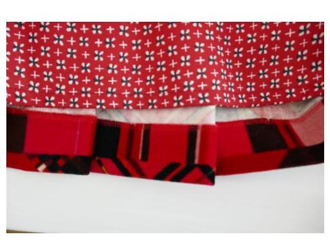 Falda midi de terciopelo Kenzo Negro Rosa Roja - vista 2