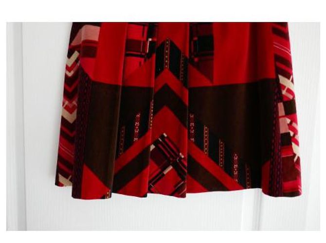 Falda midi de terciopelo Kenzo Negro Rosa Roja - vista 4