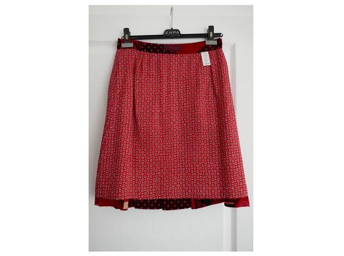 Falda midi de terciopelo Kenzo Negro Rosa Roja - vista 5