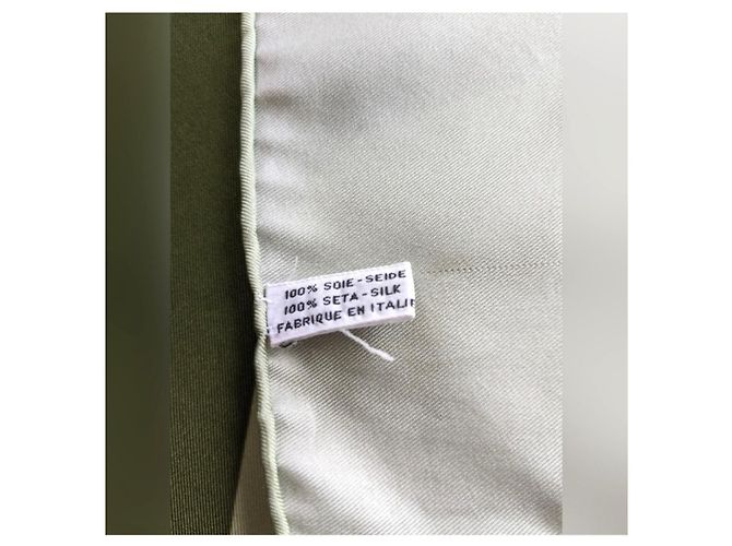 CHANEL SEIDEN VINTAGE SCHAL Olivgrün Hellgrün - Ansicht 2