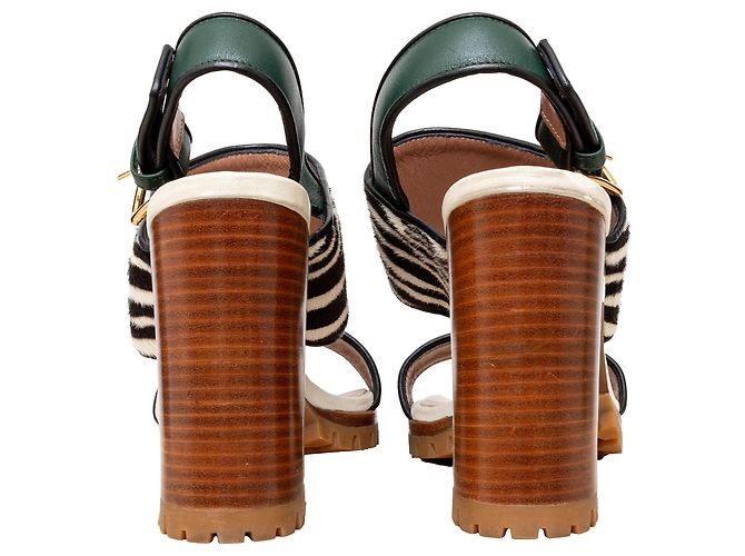 Marni – Sandalen mit Blockabsatz aus gefärbtem Kalbsleder Mehrfarben - Ansicht 5