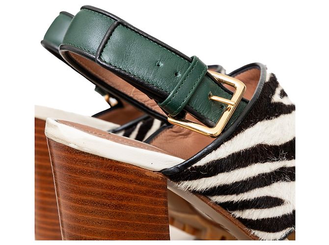 Marni – Sandalen mit Blockabsatz aus gefärbtem Kalbsleder Mehrfarben - Ansicht 7