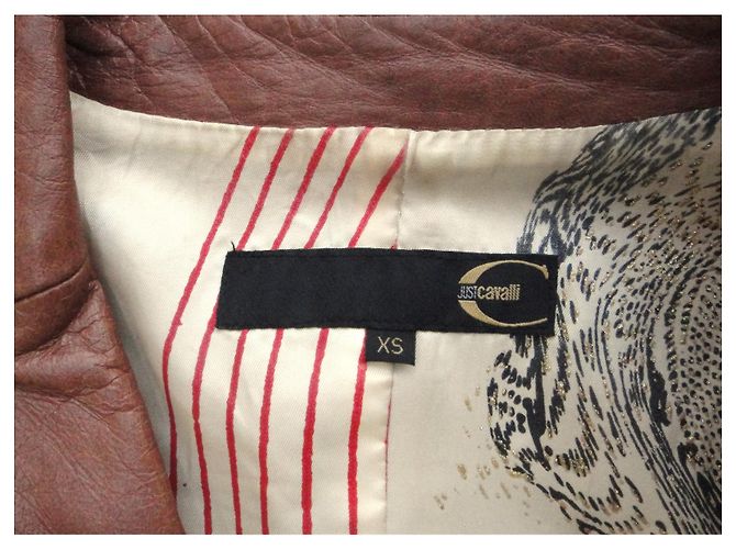 Just Cavalli Lederjacke Größe XS Hellbraun - Ansicht 3