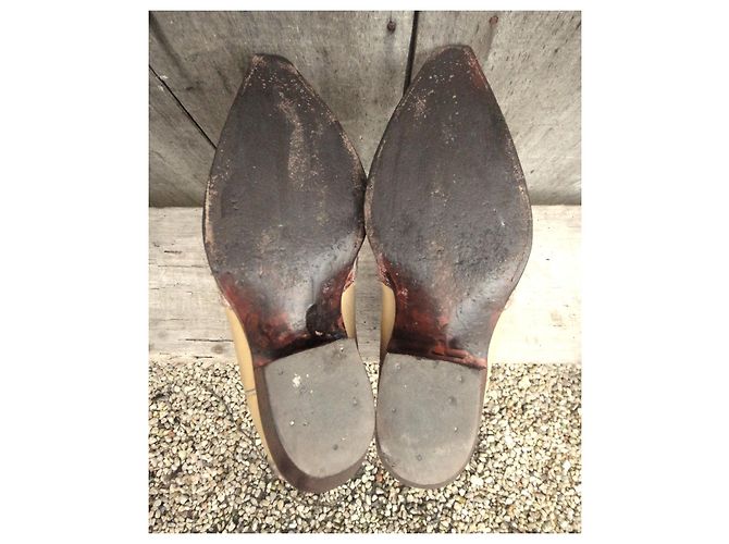 Autre Marque Botas Go West em couro de píton rosa e bege - vista 5