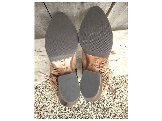 Botines Sartore Beige de Ante con Flecos - vista 5