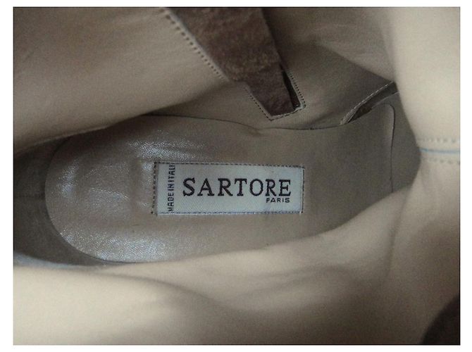 Botines Sartore Beige de Ante con Flecos - vista 6