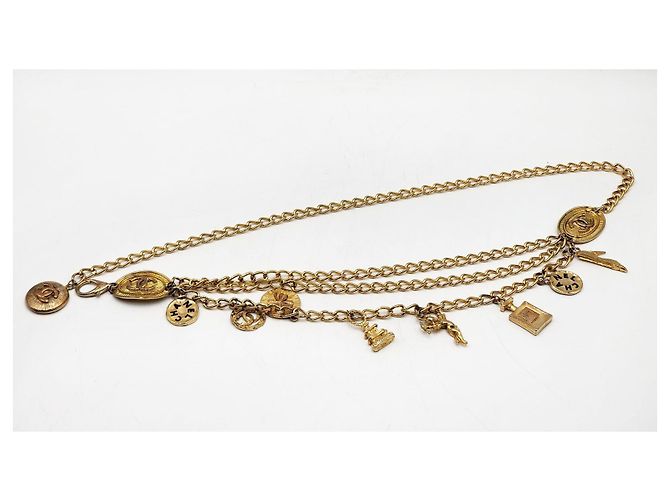 Cambon Collar cinturón de cadena de accesorios icónicos de Chanel CC Coco Paris (raro) Gold hardware - vista 3